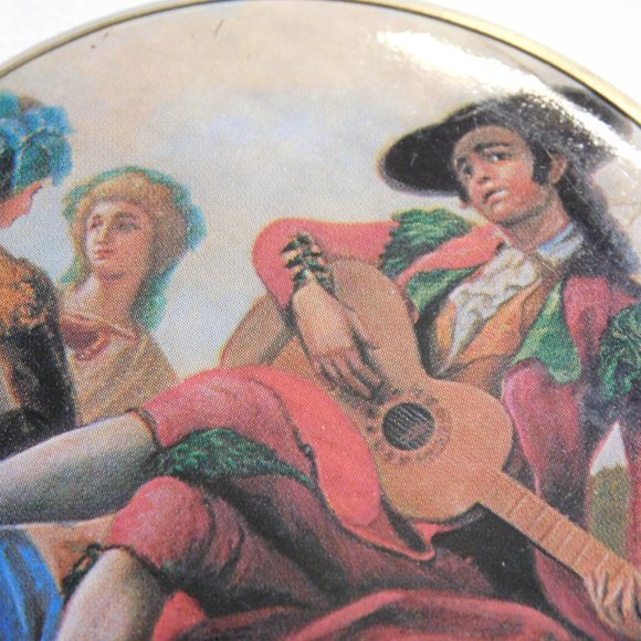 Vintage Renaissance Art Deco Compact Mirror - Picture 8 of 9